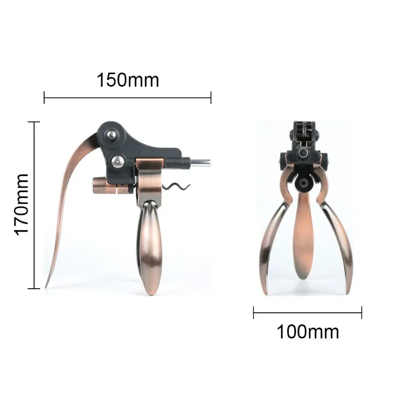 Wine Opener Bottle Opener Rabbit-Shaped Opener Zinc Alloy Barware Manual Handheld Corkscrew with Ergonomic Lever Pump
