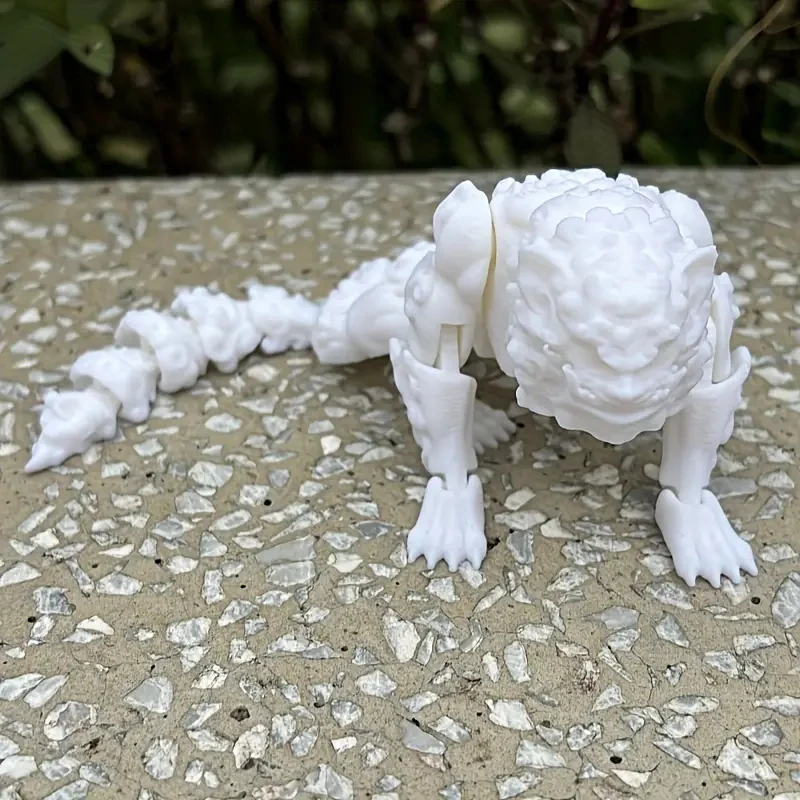 3D Printed Majestic Chinese Style Lion Figurine -Novelty DeskToy, Sturdy PlasticConstruction, Pack of 1