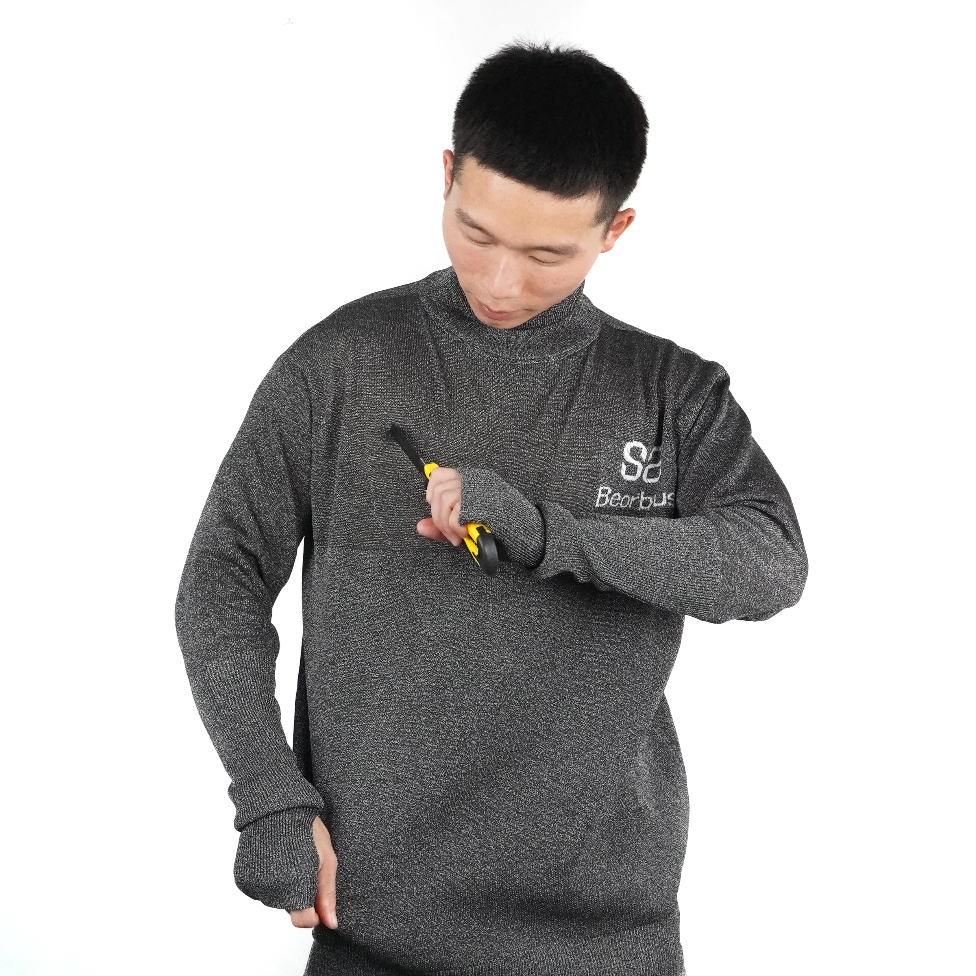 Stab-Resistant Long Sleeve Shirt Anti-Knife and Slashing Protective Self-Defense Cut Resistance Safety Clothing