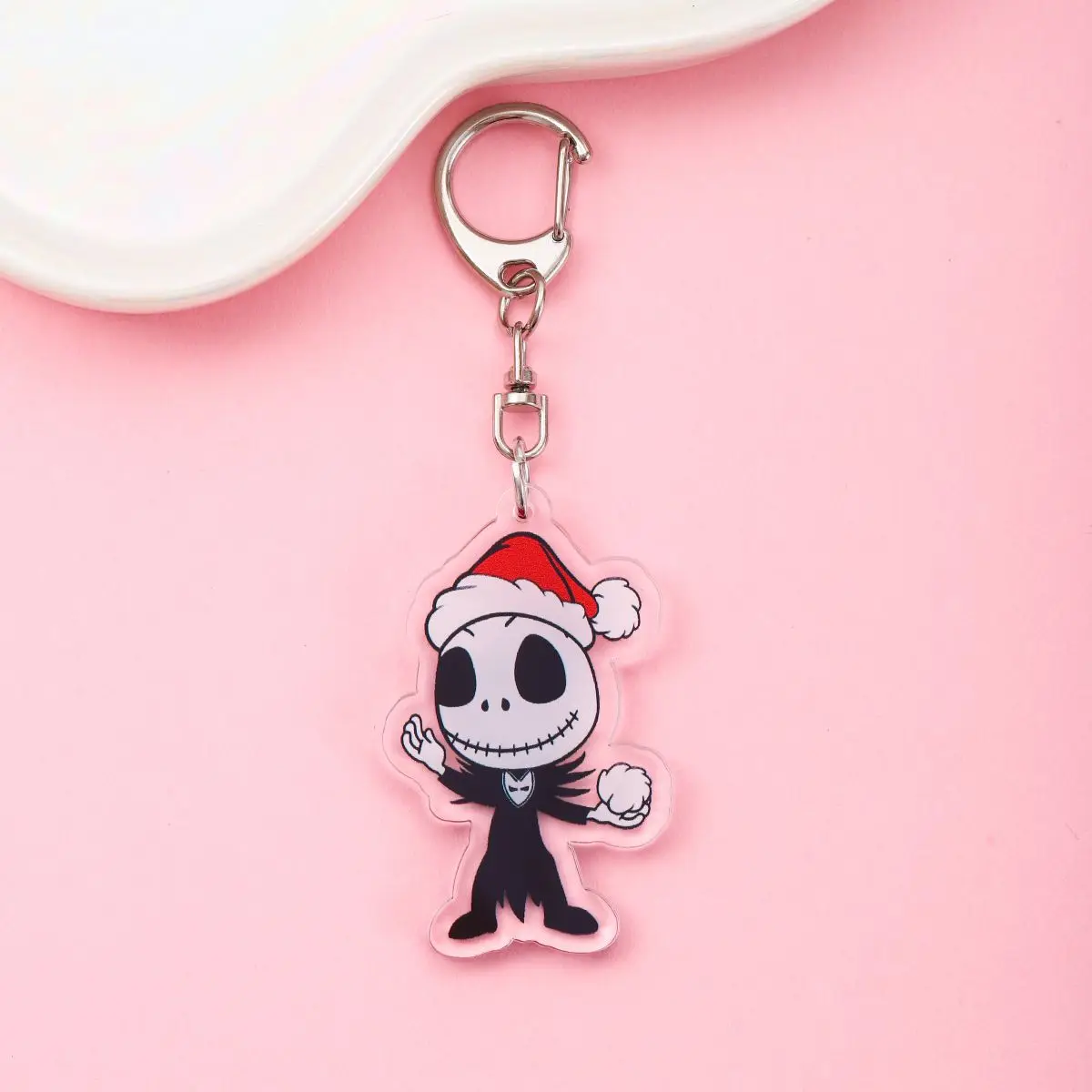 أنيمي الكابوس قبل عيد الميلاد سلسلة مفاتيح مصنوعة من الأكريليك المساعدون حقيبة كرتونية قلادة هدية حقيبة لطيفة سحر كيرينغ هدايا الأصدقاء