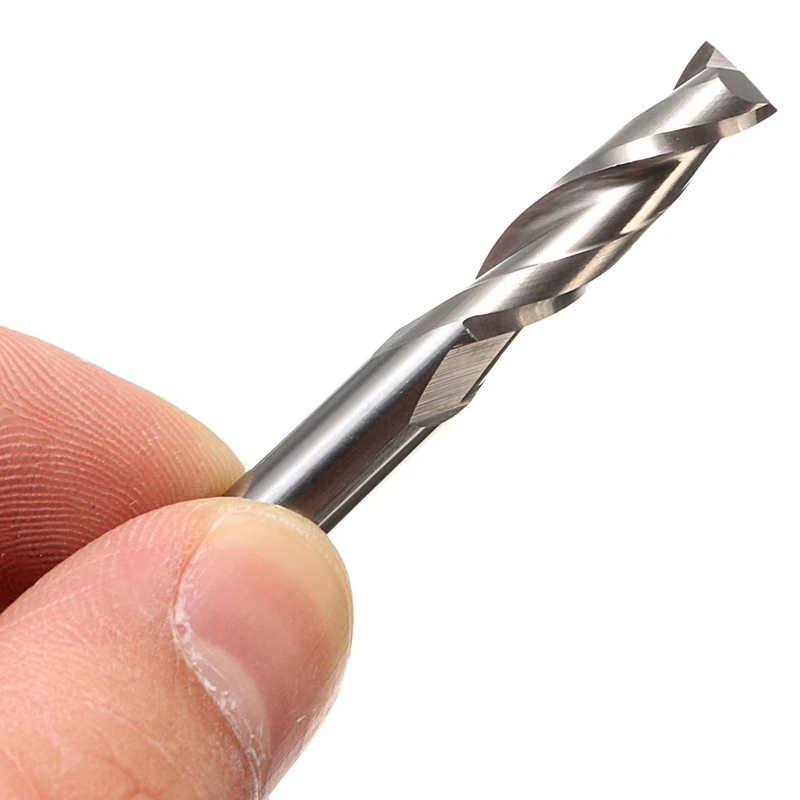 1pcs Double Flute Spiral Cutter CNC Router Bits Wood Acrylic Drill Carbide 2 Flutes 6*6*22*44mm Milling Cutter Bit