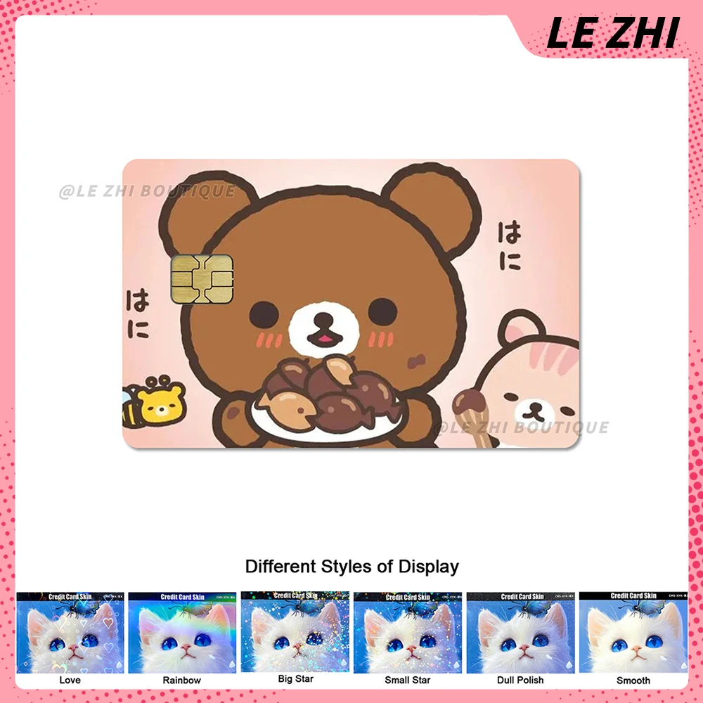 Japan Anime Cute Cartoon Rilakkuma Pvc Credit Debit Card Skin Stickers Bank Bus Access Card Waterproof Small Chip Film Sticker
