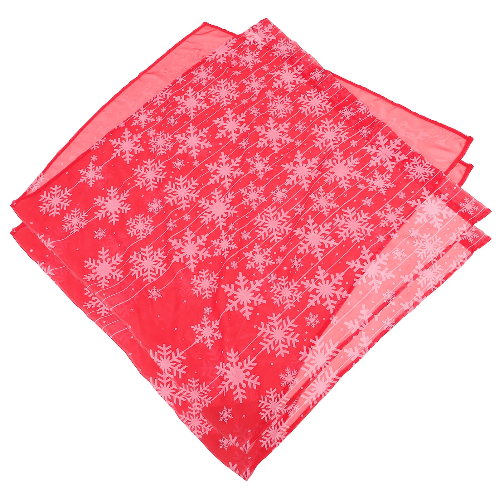 

Red Snowflake Christmas Sheer Curtains 2 Panels Holiday Window Valance Winter Seasonal Decoration for Kitchen Living Room