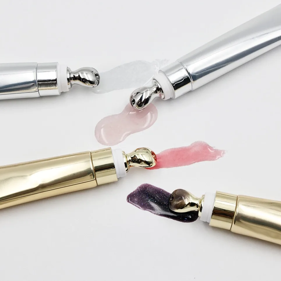 شعار مخصص زيت الشفاه النباتي 15 مللي أنبوب الضغط ملمع الشفاه ملمع الشفاه المتغير اللون بلسم الشفاه بالجملة العلامة الخاصة