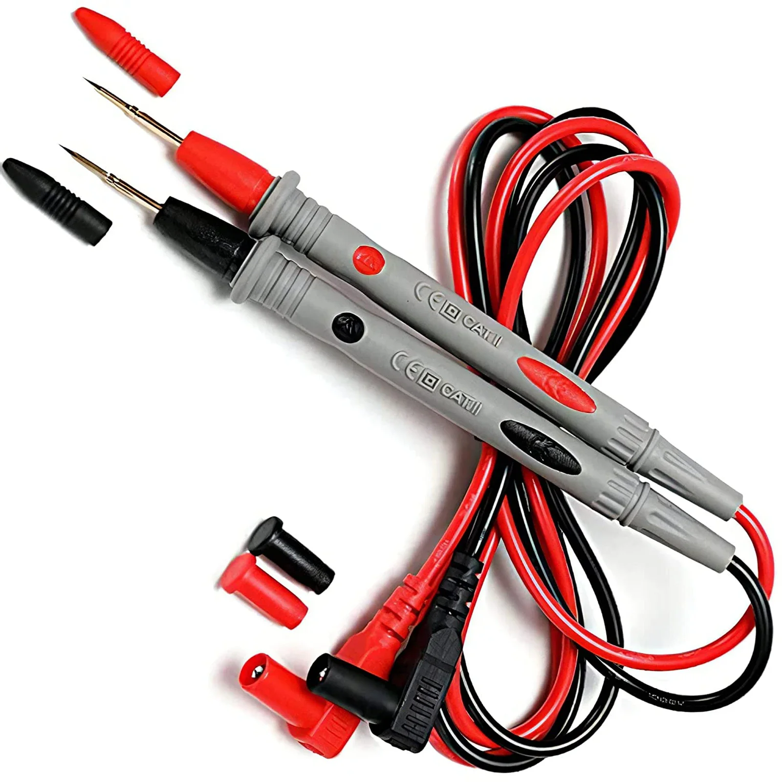Test Leads Silicone Insulated Multimeter Needle Probe Protective Covers Unique Voltmeter 910mm Cable Electrical