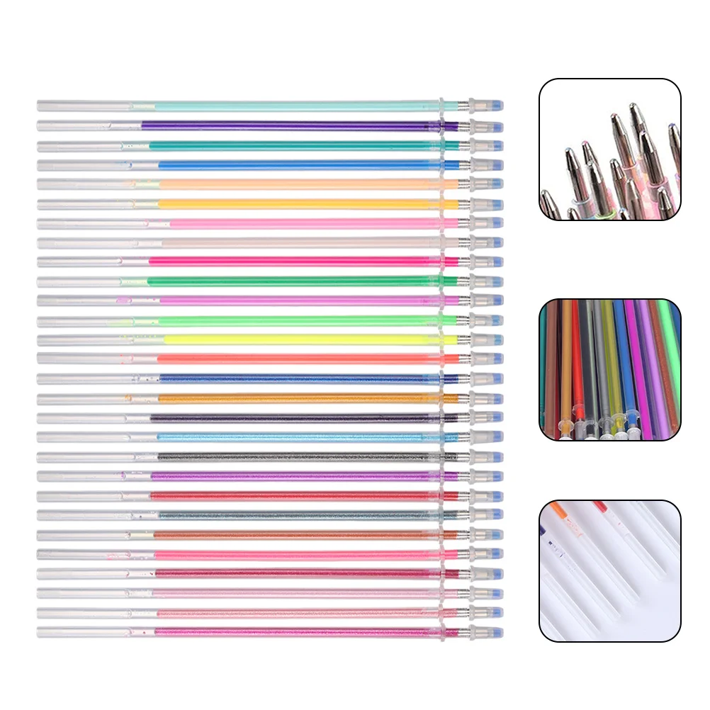 

24 Pcs Fountain Pen Ink Color Glitter Refill Gel Pens Quilting Office Pastel Refills