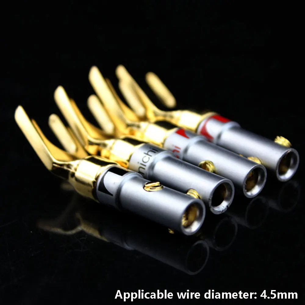 Conector Banana chapado en oro en forma de Y – Bloqueo tornillo