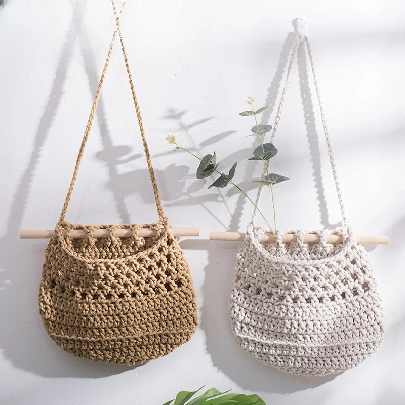 

Woven Tapestry Storage Net Wall Decoration Hanging Accessories Rural Hanging Storage Bag