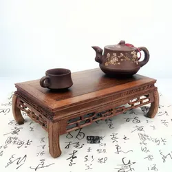 Retro Wood Stand Ornament Crafts For Flower Pot Teapot Shelves Zen Buddha Statue Incense Burner Base Stand Display Home Decor