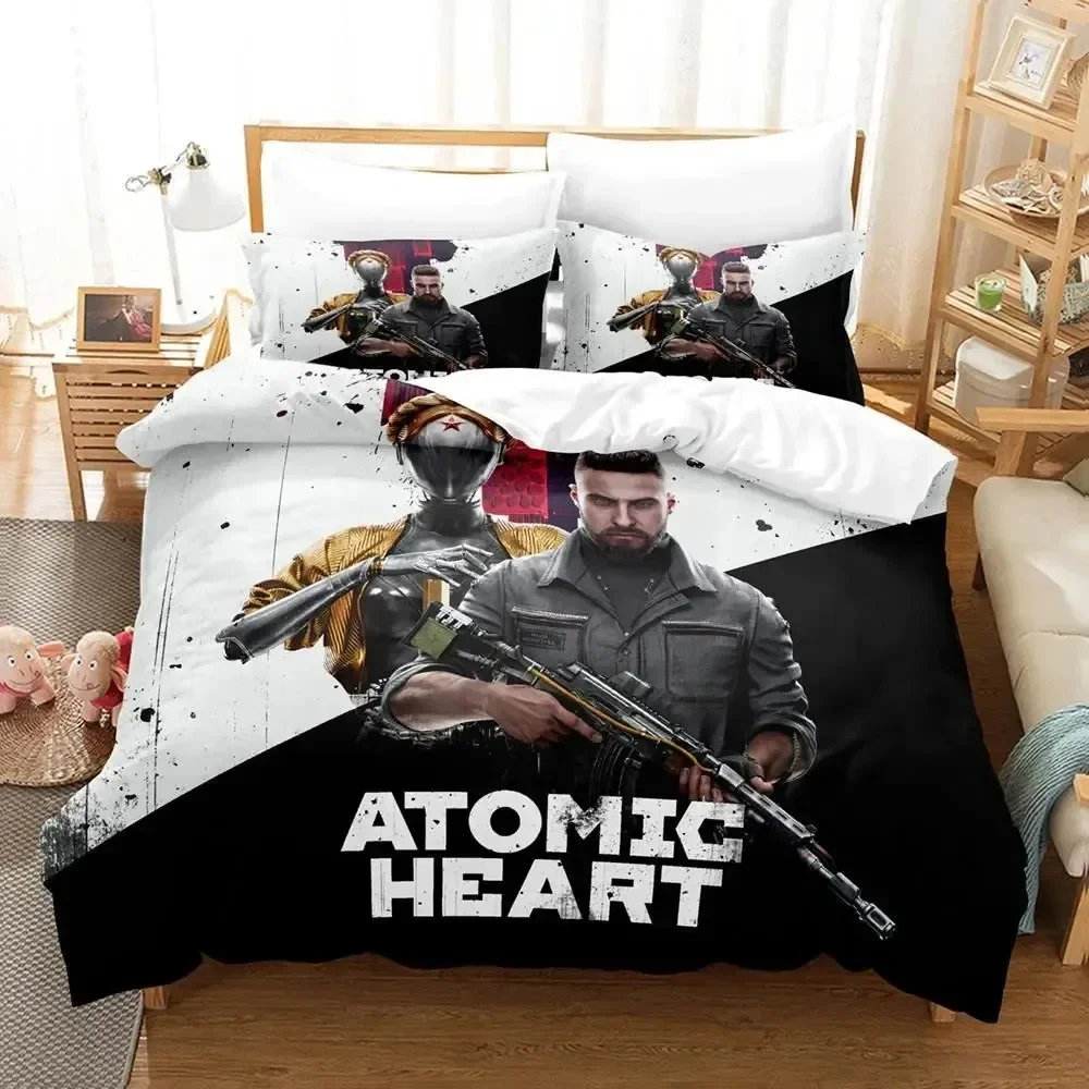 

Game Atomic Heart Bedding Set Boys Girls Twin Queen Size Duvet Cover Pillowcase Bed Kids Adult Fashion Home Textileextile