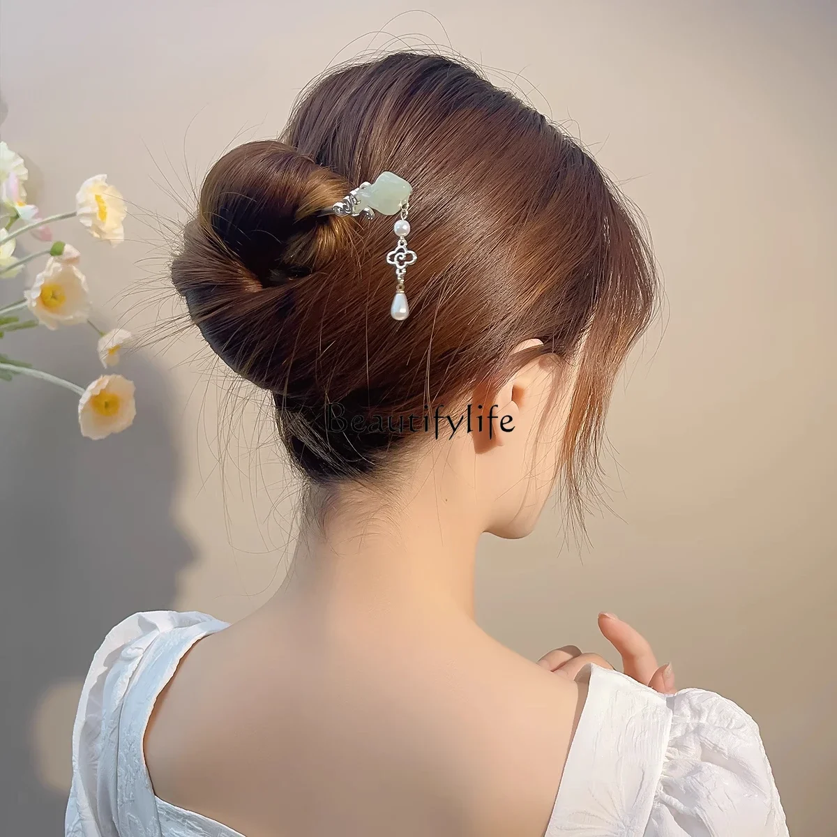 

Xiangyun jade Ruyi ancient style fringed hairpin women's step shake high-end accessories