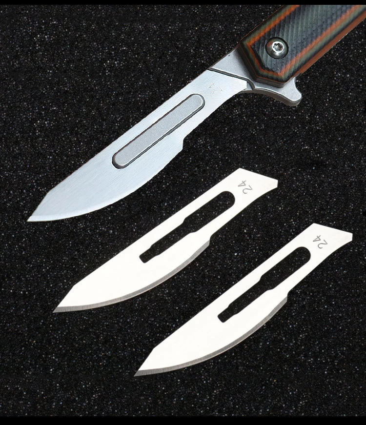 Mini G10 Handle Scalpel Fast Open Folding Knife  CNC Carbon Fiber Blade EDC Outdoor Unpacking Pocket Key Knife Self Defense Tool