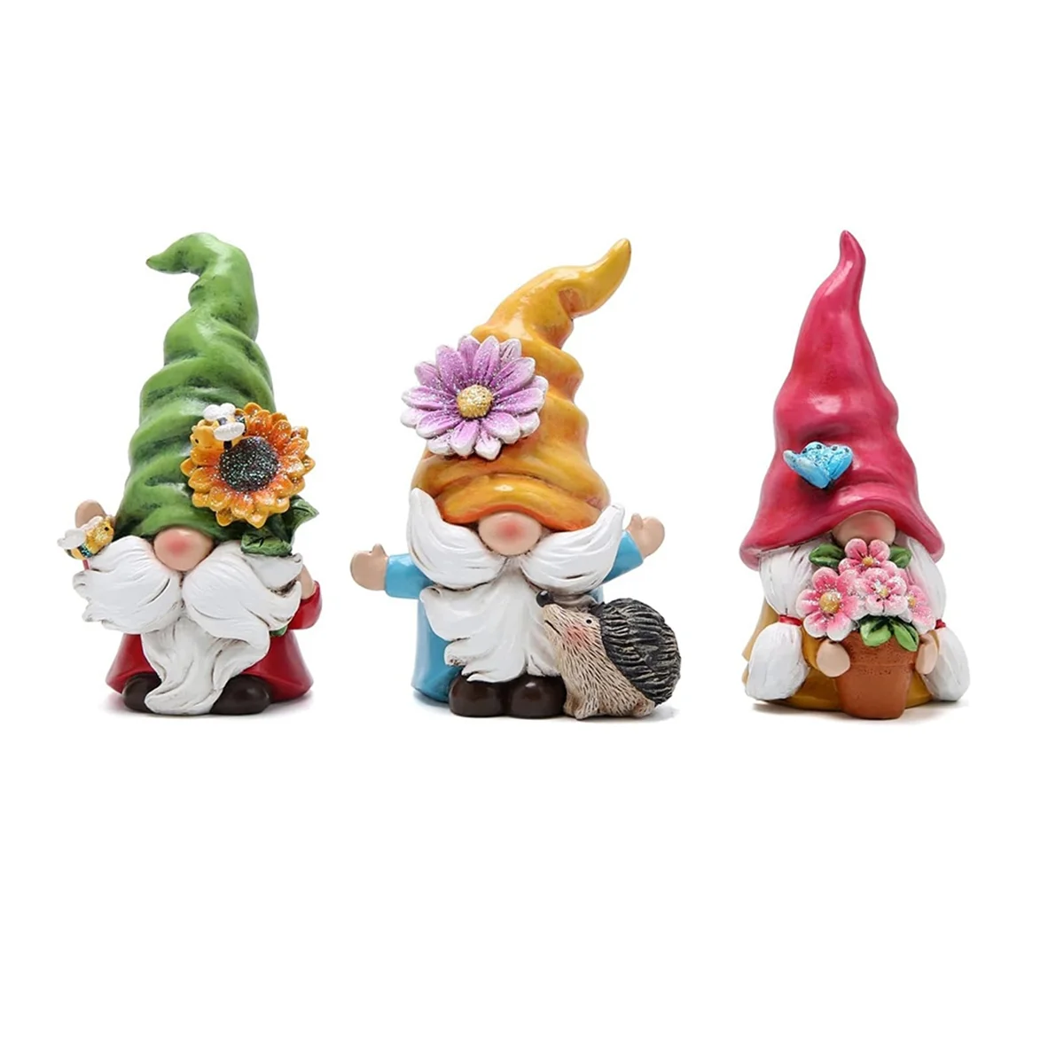 

Set of 3 Spring Gnome Decorations Flower Gnomes Ornaments Decor Summer Gnomes Figurines Spring Gnomes for Garden Decor