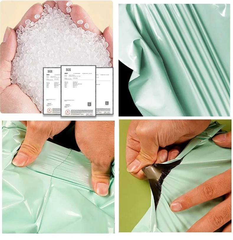 50pcs Thicken PE Green Express Shipping Bag Poly Mailers for Mailing Courier Bag Storage Package Pouch for Small Business