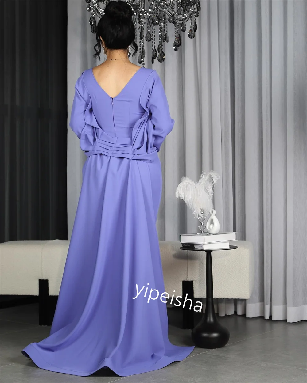 Ball Dress Saudi Arabia Prom Jersey Rhinestone Cocktail Party Sheath Square Neck Bespoke Occasion Gown Long Dresses