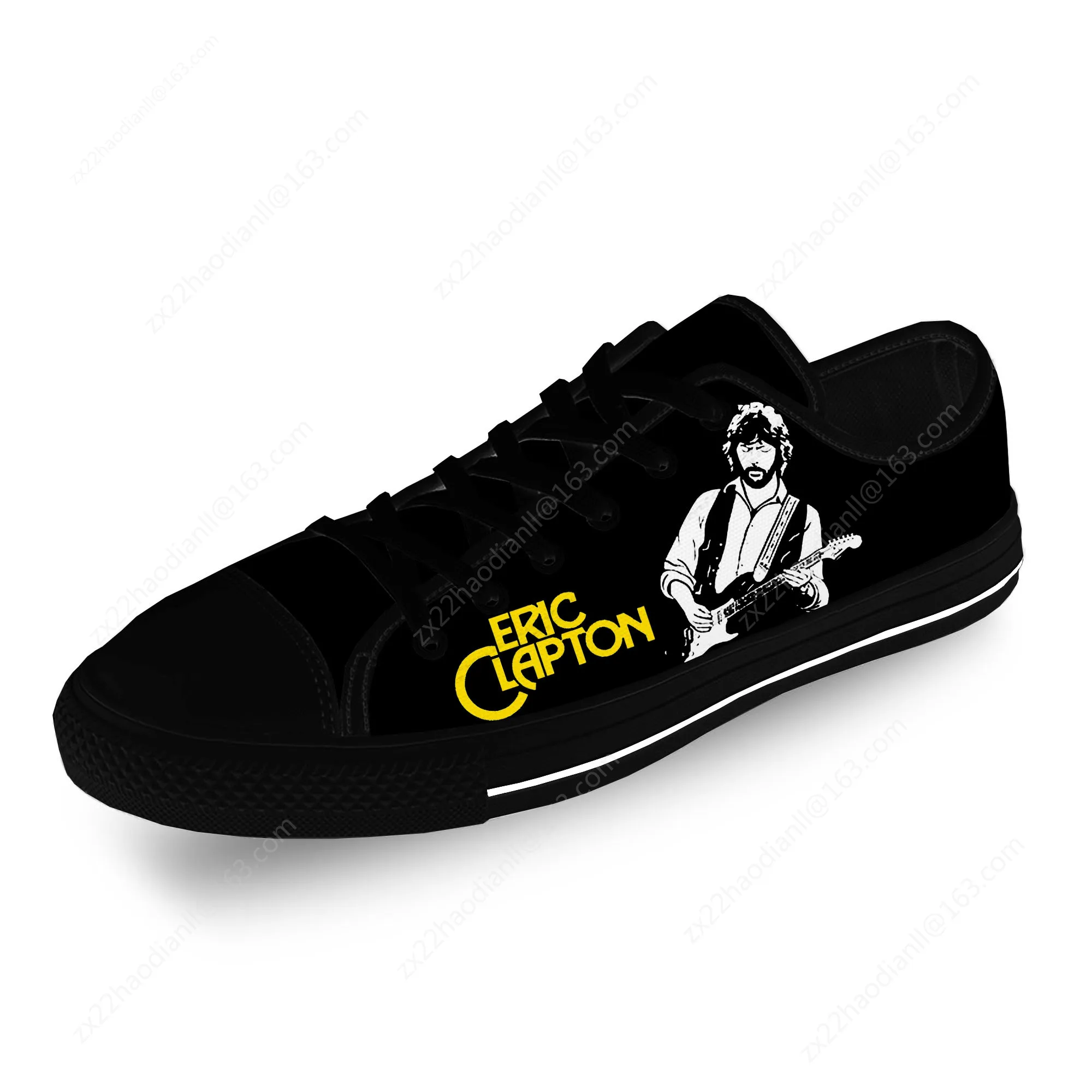 Eric Clapton Low Top Sneakers Mens Womens Teenager Casual Shoes Canvas Running Shoes 3D Print Breathable Lightweight Shoe Black