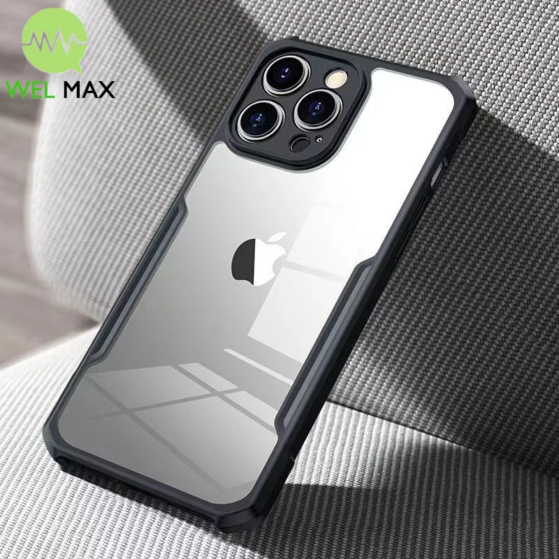 New transparent phone case For iphone 15 14 13 12 11 Pro Max Fall resistant Shockproof Soft TPU Silicone lens protection Cover