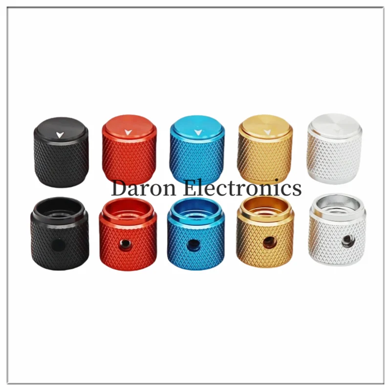 Aluminum alloy knob cap, 13*13 digital broadcasting/instrument volume adjustment cap, round hole, 6mm, fixed with screws