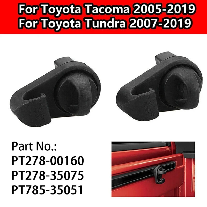 4 Piece Car Body Track Hook Black Automotive Supplies For Toyota Tacoma  2007-2022 Mini Tie Downs Deck Rail Bed Rail