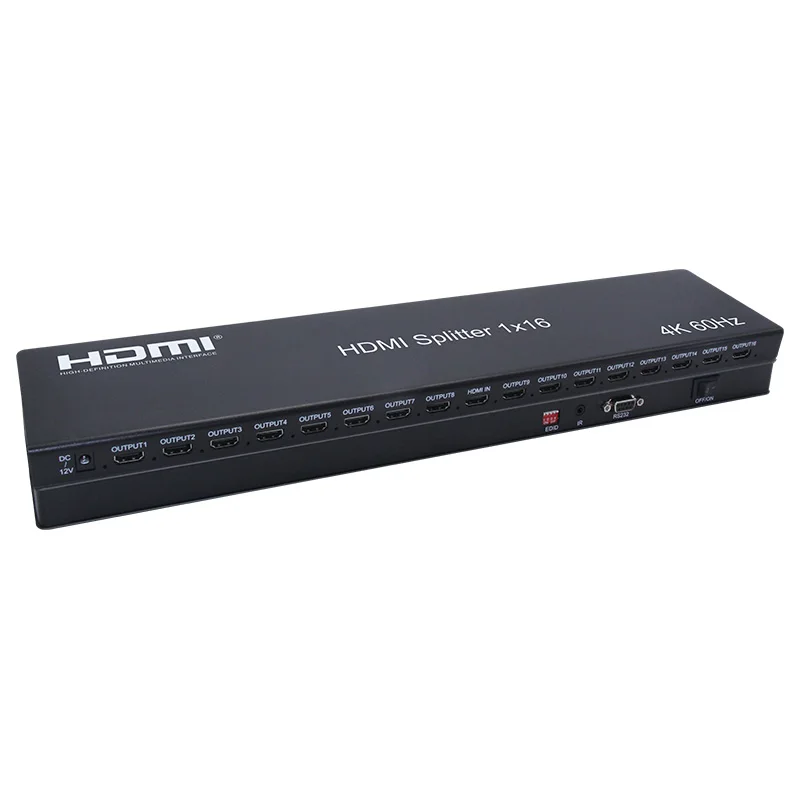 

Качественный HDMI-сплиттер 4K, 60 Гц, 1 в 16, выход V2.0, HDMI-сплиттер 1x16, поддержка 3D HDCP и HDR
