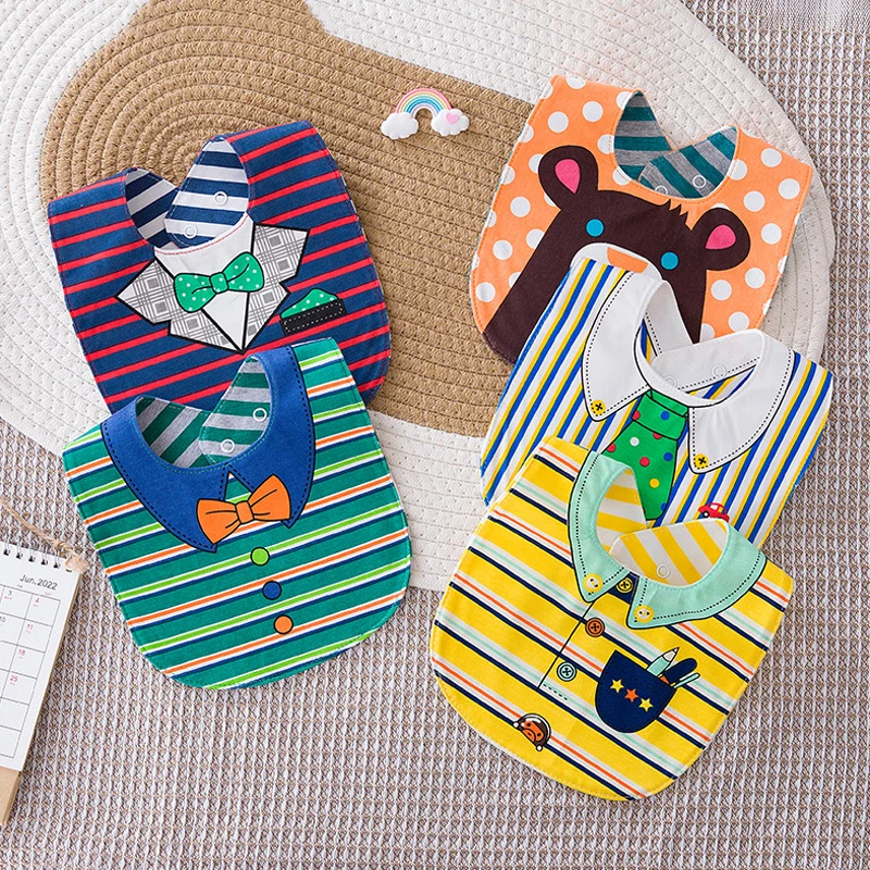 5 個ミックス防水ベビー綿よだれかけげっぷ布両面唾液よだれかけ新生児授乳バンダナ唾液タオル子供男の子女の子