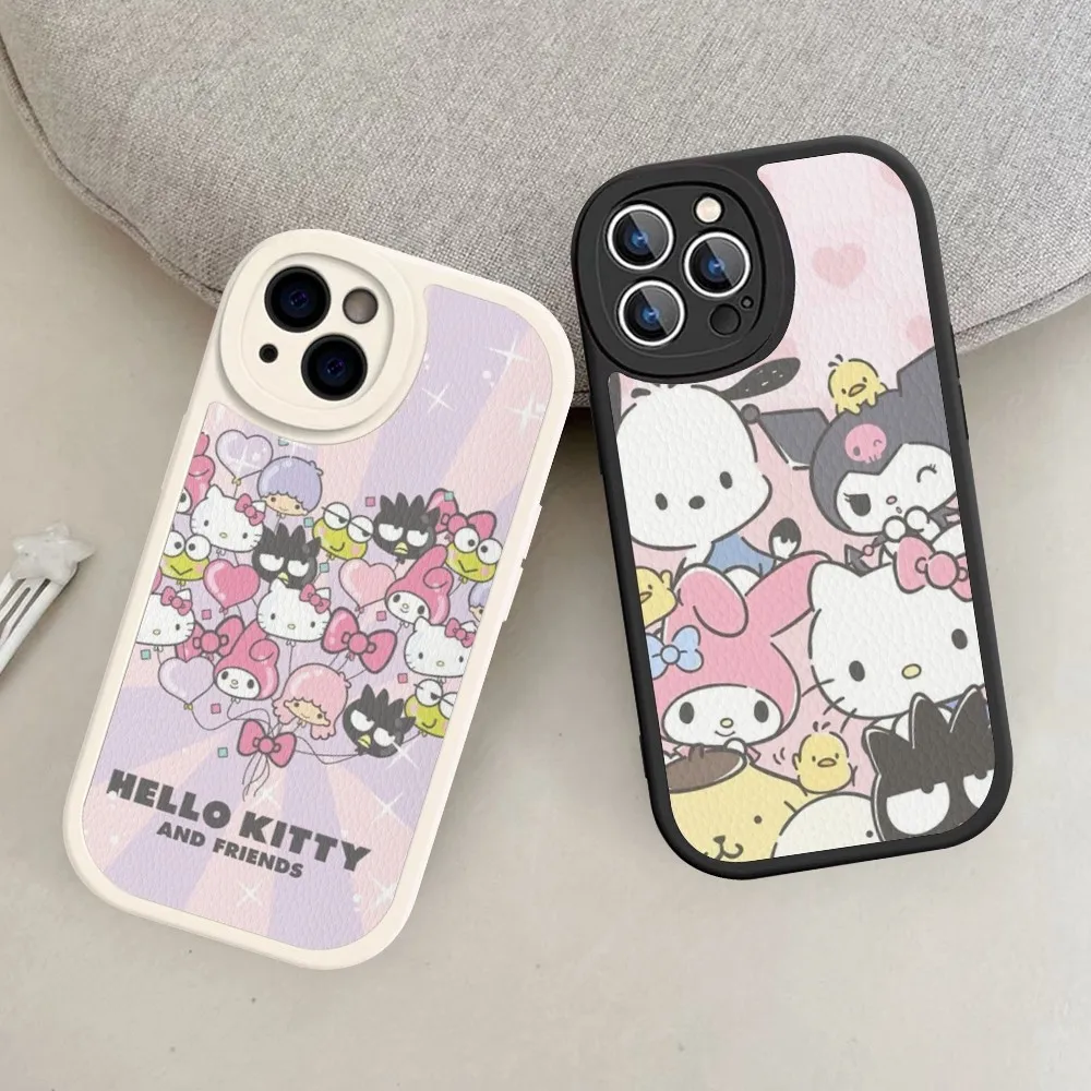 Sanrio Kuromi Cinnamoroll Phone Case Hard Leather For iPhone 14 13 12 Mini 11 14 Pro Max Xs X Xr 7 8 Plus Fundas