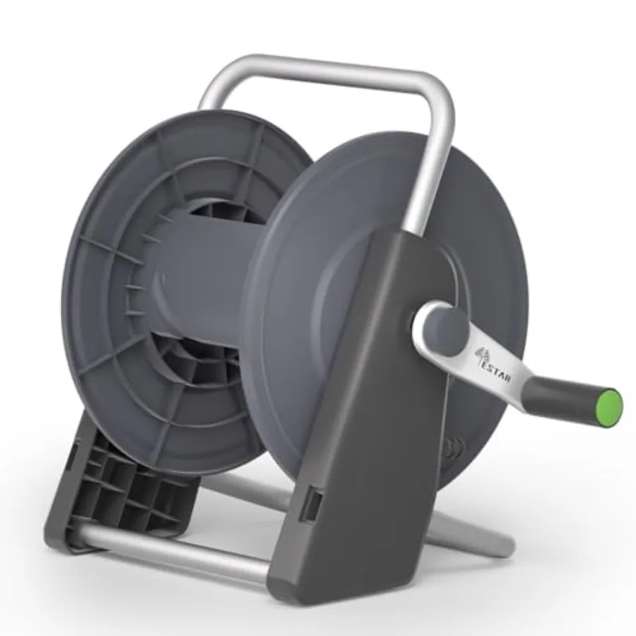 

Garden Hose Reel Cart, Hose Holder Up to 50-60 Feet of 5/8" Hose, Wall Mounted Water Hose Reel, Portable Hose Reels for Outside