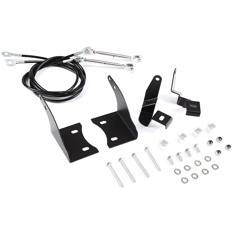 For Toyota FJ Cruiser 07-21 Carbon Steel Car Through Jungle Protect Hood Latch Catch Lock Obstacle Eliminate Rope Accessories