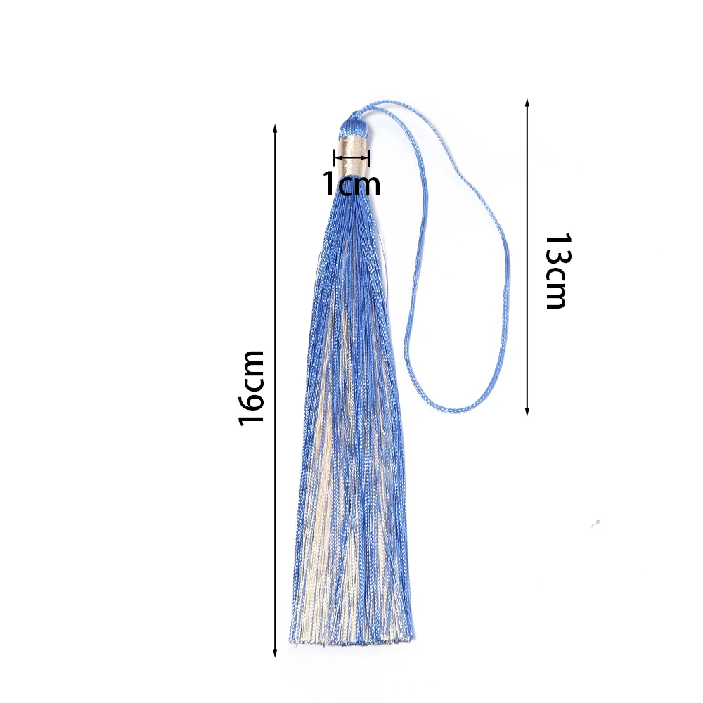 4pcs 16cm Polyester Silk Two‑Color Layered Tassel Cords Satin Brush Tassels for DIY Jewelry Making Craft Pendant Accessories