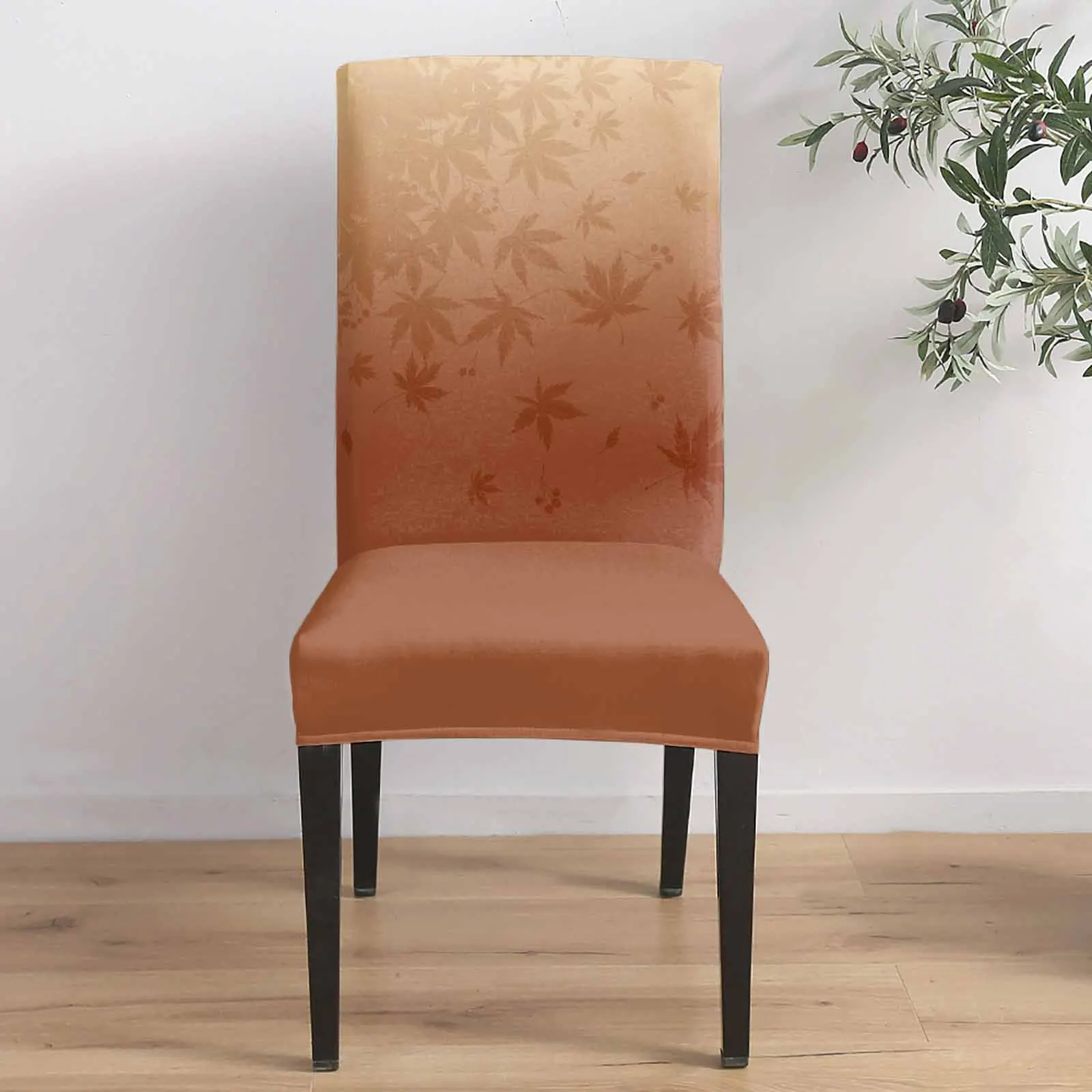 

Осенний градиент, кленовые опавшие листья, 4/6/8 шт., эластичный чехол на стул из спандекса для свадьбы, отеля, банкета, столовой