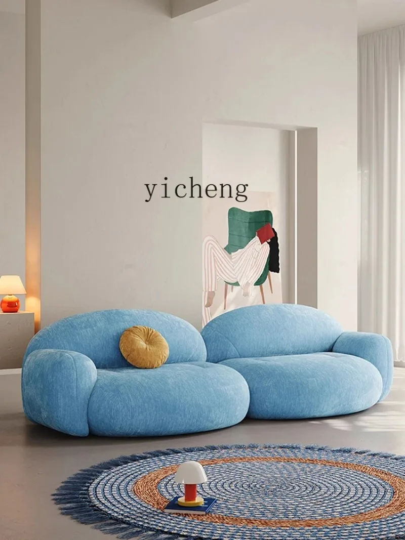 Cotton And Linen Minimalist Sofa Cream Vintage Style Living Room Large And Small Sizes Dopamine RemovableD24