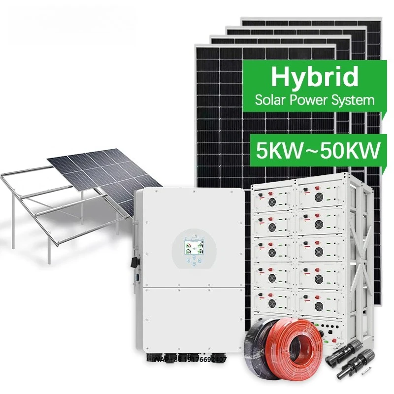 Complete Hybrid Solar Energy System 3 Phase 5Kw 8Kw 10Kw 48V on Off Grid Hybrid Solar Panel Power System for Home