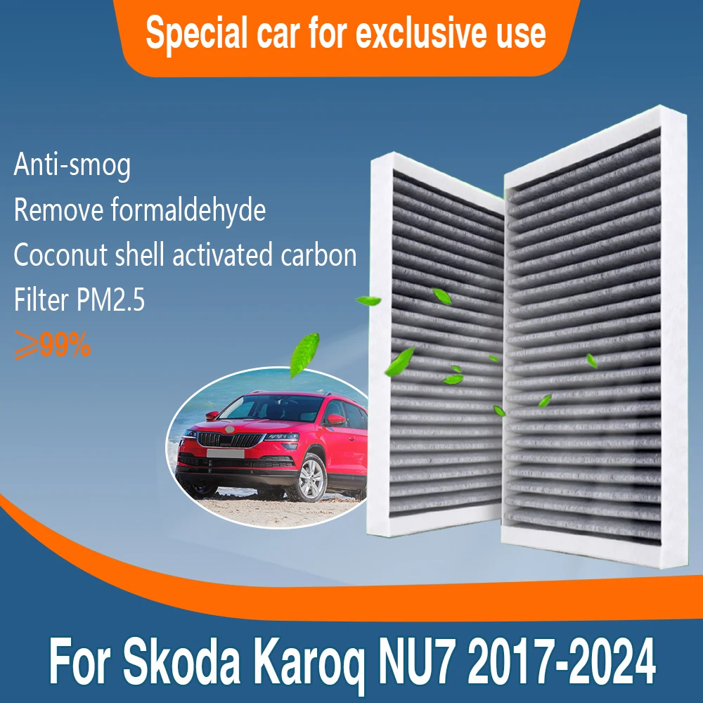 For Skoda Karoq NU7 2017~2024 5Q0819653 Accessories Activated Carbon Cabin Filter Auto Parts Tools Transit Filter PM2.5 Cleaner