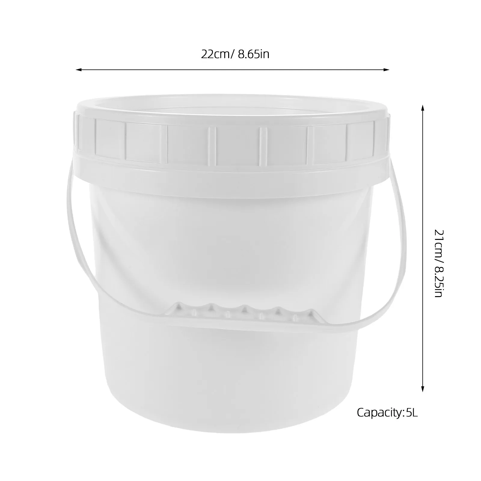 5L White Plastic Food Storage Bucket Foodgrade Material Thickened Pail Screw Lid Syrup Sauce Powder Container Food Grade Bucket