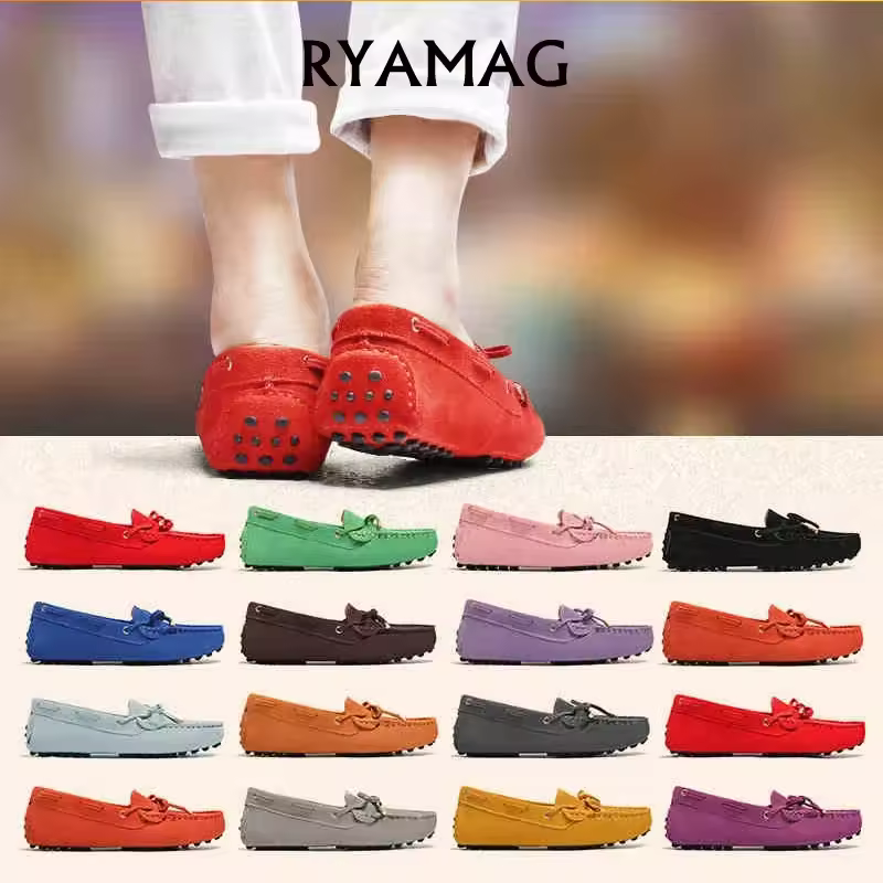 נעלי ryamag נשים 100% עור אמיתי נשים שטוחות נעליים שטוחות מזדמן נעליים לנשים נעלי גברים-פרפר-קשר
