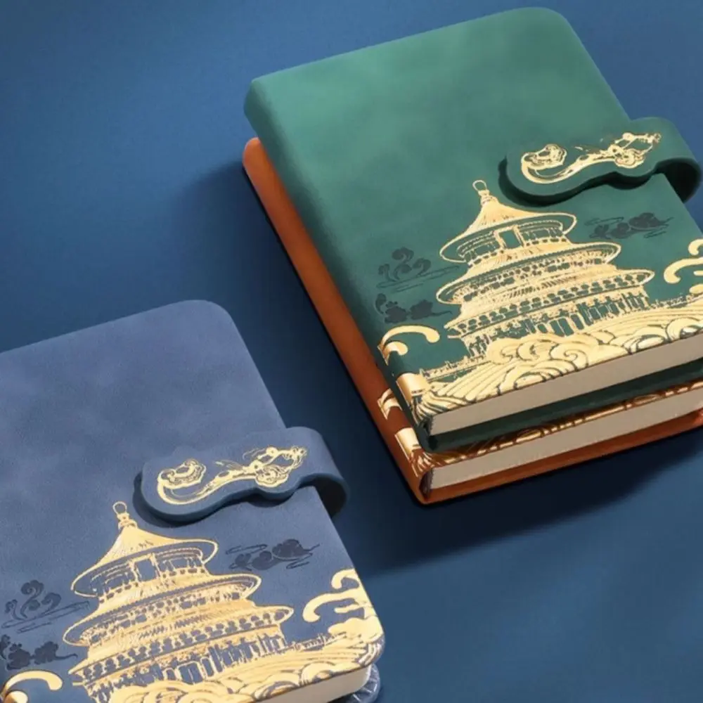 PU Cover Pocket Record Notebook Chinese Style 100 Sheets Meeting Record Handbook A7 Student Stationary Agenda Notepad Travel