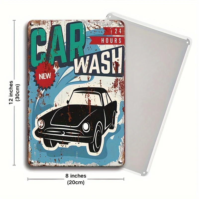 4pcs Humorous Vintage Car Wash Signs - Vintage Garage Wall Decor With Funny Quotes, Durable 20x30 Cm, Suitable For Man Caves