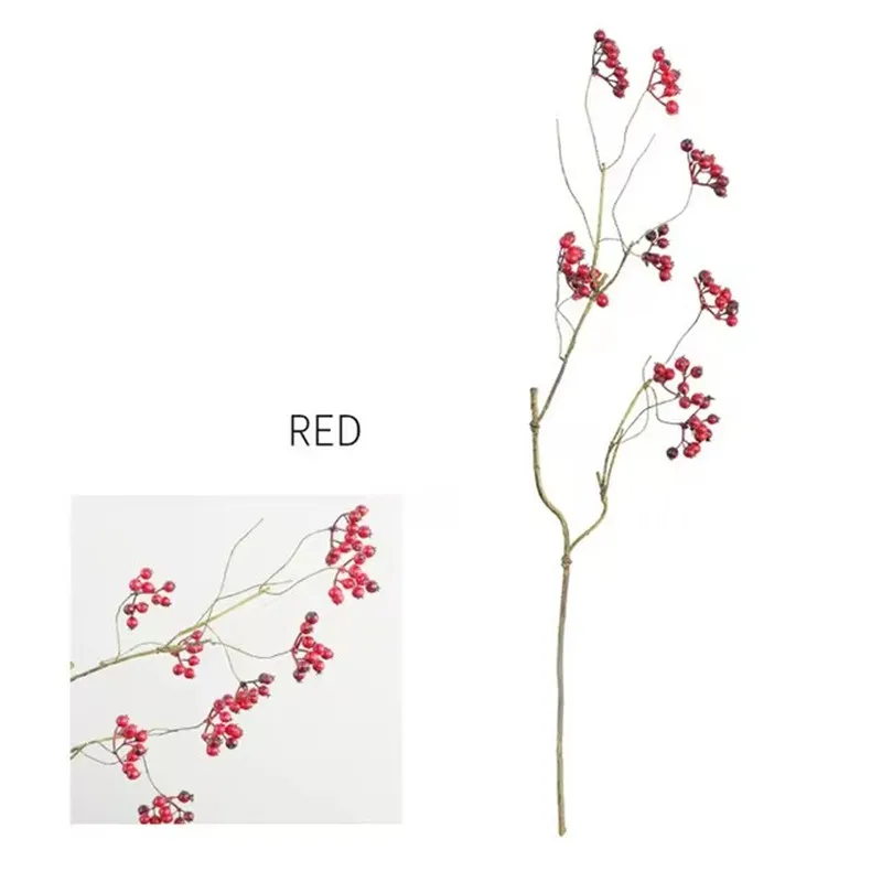 Luxuriöse Künstliche Preiselbeeren-Blume, Langer Zweig, Heimdekoration, Beeren, Weihnachts- und Hochzeitstischdekoration, Künstliche Blaubeeren – Detail 9
