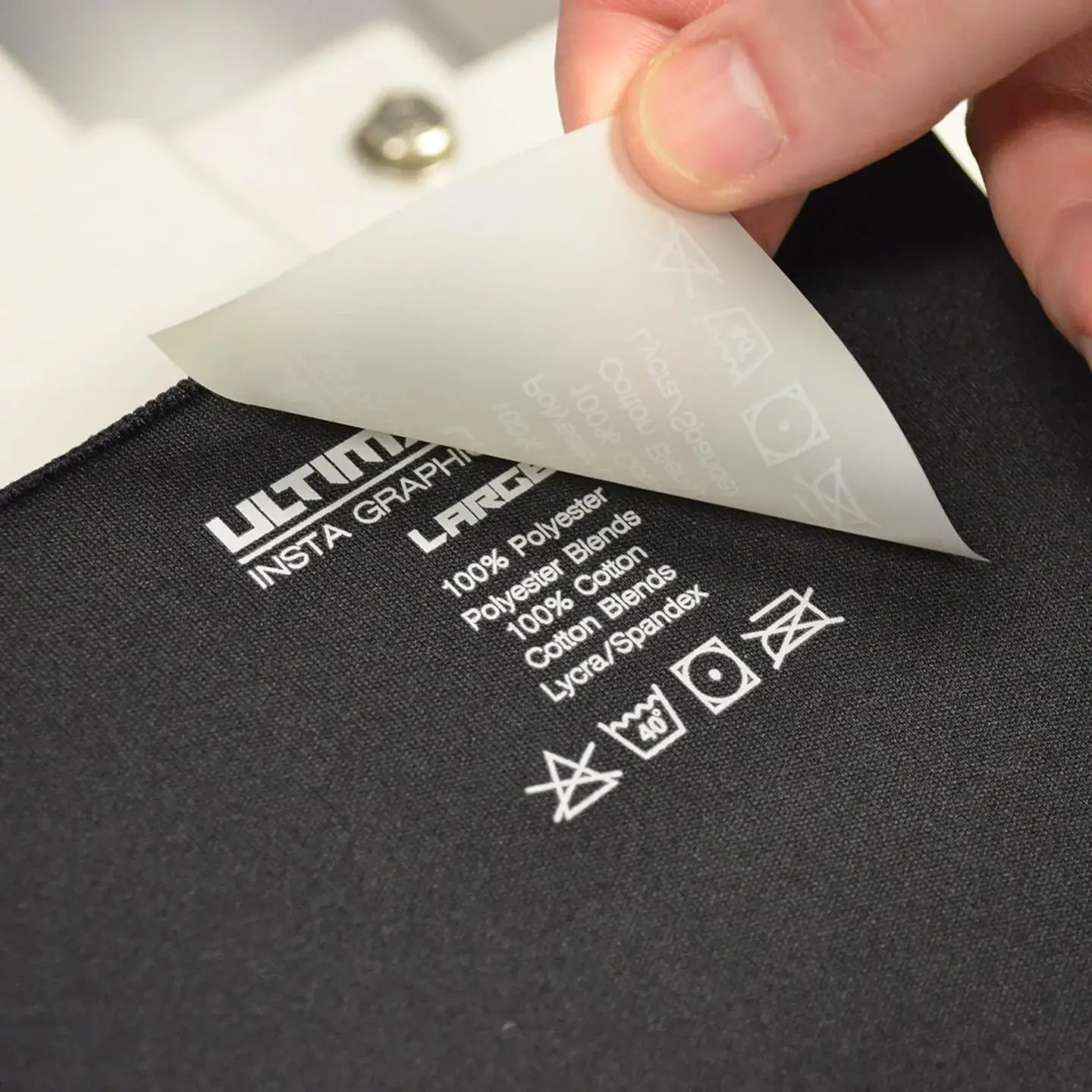 Custom DTF Sticker Washable Tagless Care Label Iron on Garment Tag Heat Transfer Main Label Custom Logo