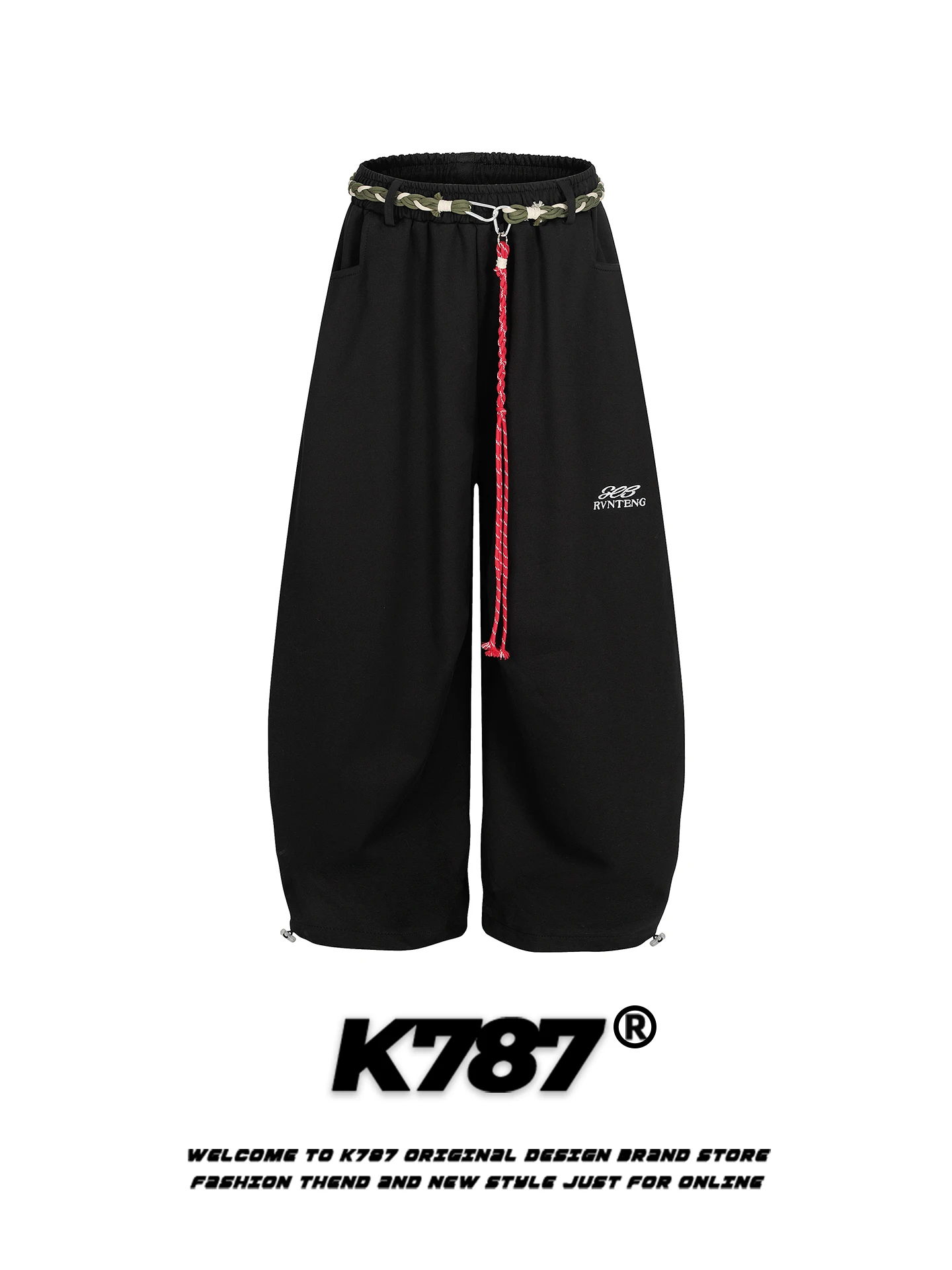 

Брюки K787 в американском уличном стиле с высокой талией, широкими штанинами, свободные, спортивные, повседневные, для мужчин и женщин, молодежные, эластичные, прямого кроя