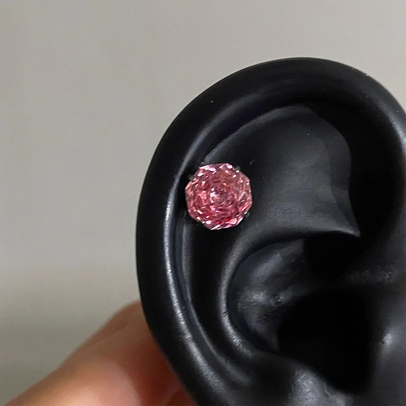 Z-8MM Rose Cut Cubic Zirconia Earrings Suitable for Sensitive Ears with Zirconia New in Earrings for Woman Stainless Steel Jewel