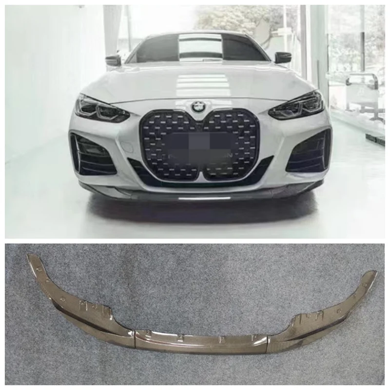 

For BMW 4 Series G22 G23 425i 430i 2020 2021 2022 2023 Real Carbon Fiber Bumper Front Lip Spoiler Diffuser Protector Cover