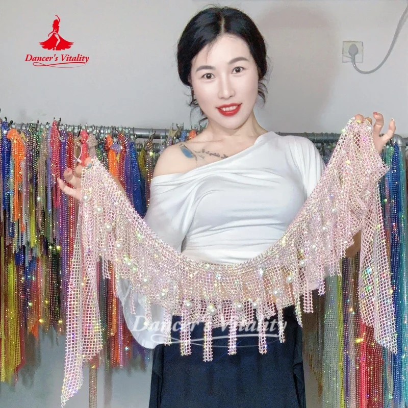 BellyDance Practice Accessories Women Exquisite Pearl Tassel Belt Adult and Children's Oriental Dancing Belts Dancer's Vitality
