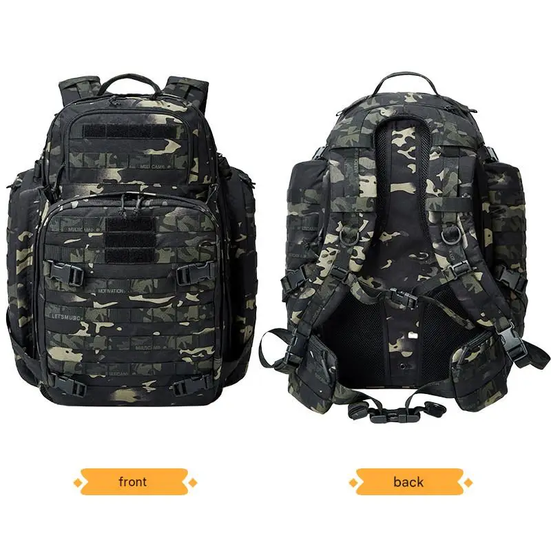 YCTAC 50L Tactical Military Backpack MOLLE Assault Large-capacity Pack Waterproof Camo Hiking Camping Hunting Army Rucksack