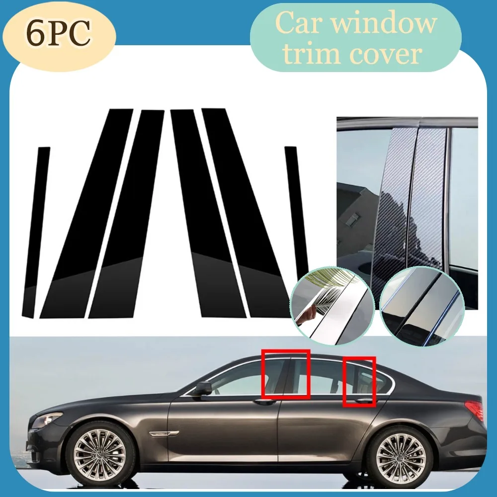 

Glossy Black Silver Carbon Pillar Posts For BMW 7-Series F01 F02 2009 2010 2011 2012 2013 2014 2015 Window Cover Trim