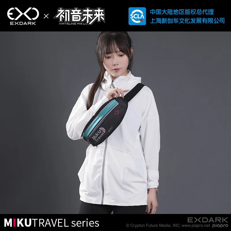 New Anime Hatsune Miku Kawaii Figure Outdoor sports bag Travel series Running bag chest pack Cosplay props bag pocket Gifts