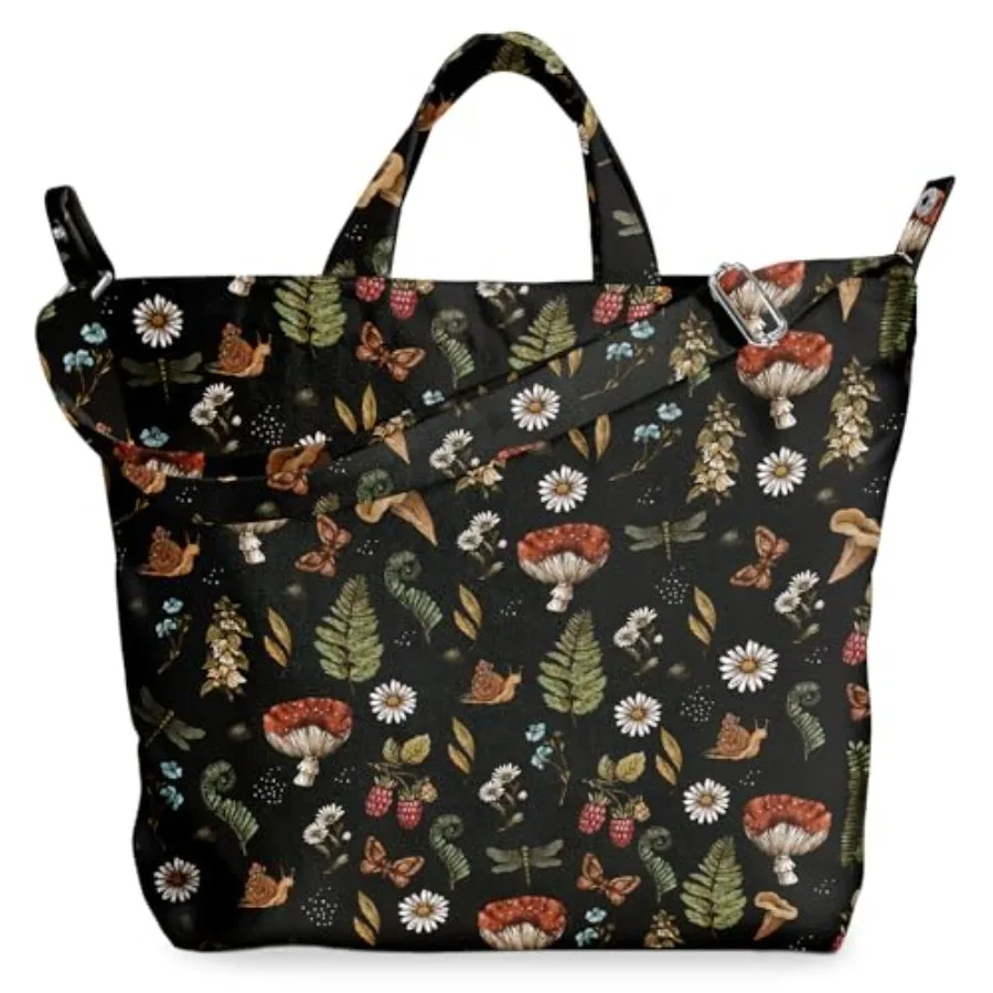 

Canvas Crossbody Tote Bag for Women Cute Large Shoulder Bags Handbags with Zipper Buckle Interior Pocket for Work