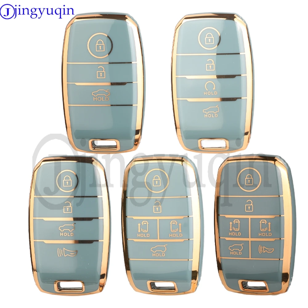 jingyuqin NEW TPU 3/4/5/6 ButtonS Remote Car Key Case Fob For KIA K5 K3 K4 Sportage Cerato Optima  Remote Car Accessorie