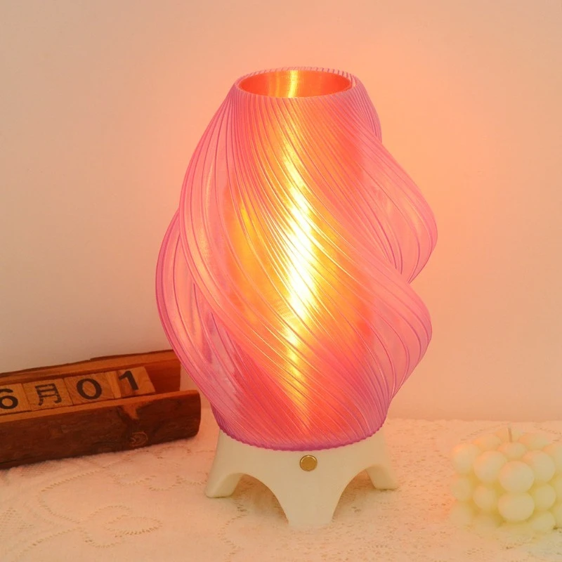 Cross-border charging desk lamp Nordic night light LED bedside ambient light Bedroom decoration 3D creative ornament for friends