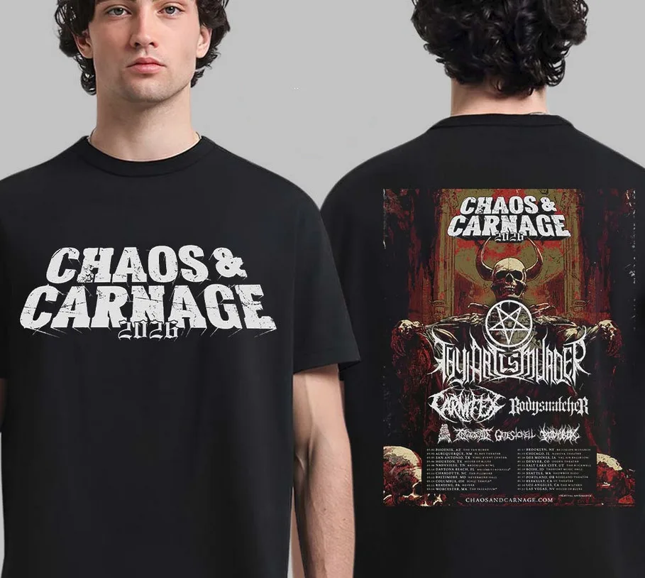 Chaos & Carnage Festival Tour 2026 Full Lineup Dates Double-Sided Tee